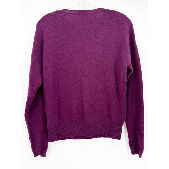 Kier & J Thunder & Lightening Cashmere Pullover in PLUM S - Picture 4 of 9